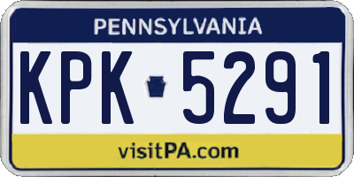 PA license plate KPK5291