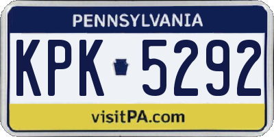 PA license plate KPK5292