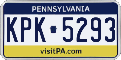 PA license plate KPK5293