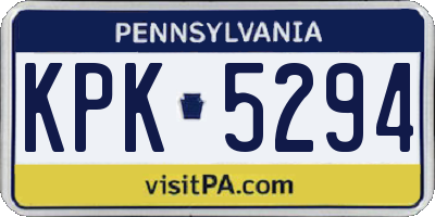 PA license plate KPK5294