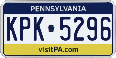 PA license plate KPK5296