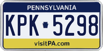 PA license plate KPK5298
