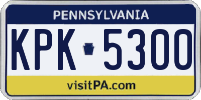 PA license plate KPK5300