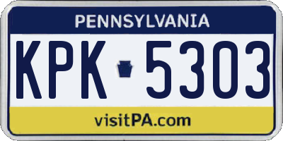PA license plate KPK5303