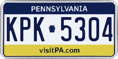 PA license plate KPK5304