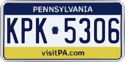 PA license plate KPK5306