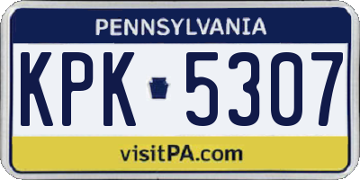 PA license plate KPK5307