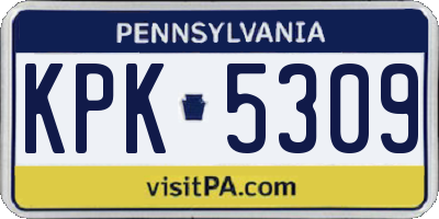 PA license plate KPK5309