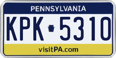 PA license plate KPK5310