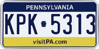 PA license plate KPK5313