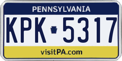 PA license plate KPK5317