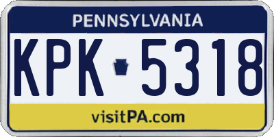 PA license plate KPK5318