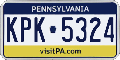 PA license plate KPK5324