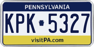 PA license plate KPK5327