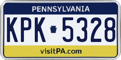 PA license plate KPK5328