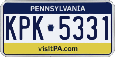 PA license plate KPK5331