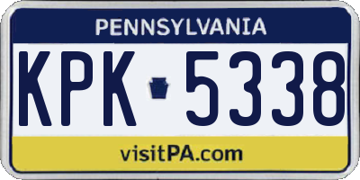 PA license plate KPK5338