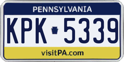 PA license plate KPK5339