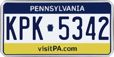 PA license plate KPK5342