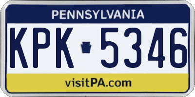 PA license plate KPK5346
