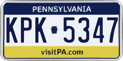PA license plate KPK5347