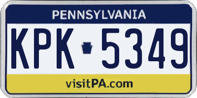 PA license plate KPK5349