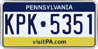 PA license plate KPK5351