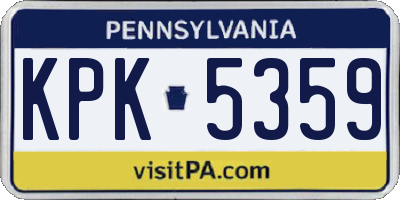 PA license plate KPK5359