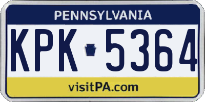 PA license plate KPK5364