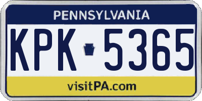 PA license plate KPK5365