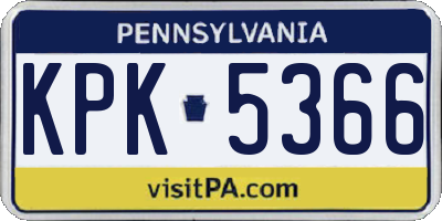 PA license plate KPK5366