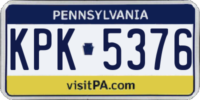 PA license plate KPK5376