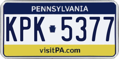 PA license plate KPK5377