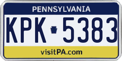 PA license plate KPK5383