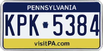 PA license plate KPK5384