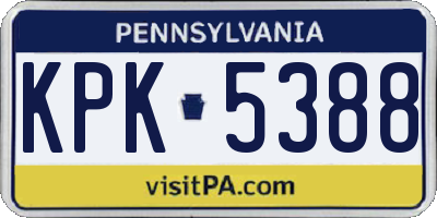 PA license plate KPK5388