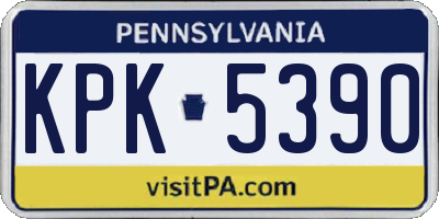 PA license plate KPK5390