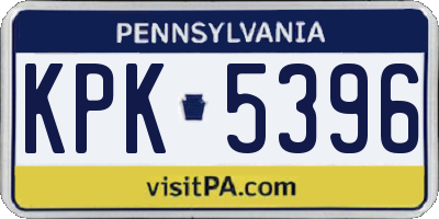 PA license plate KPK5396