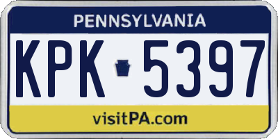 PA license plate KPK5397