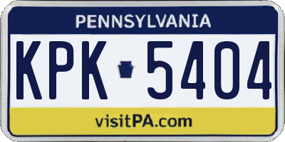 PA license plate KPK5404