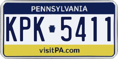 PA license plate KPK5411