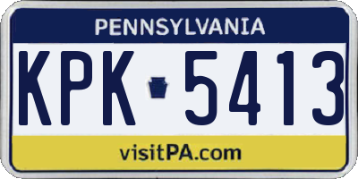 PA license plate KPK5413