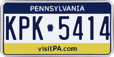 PA license plate KPK5414