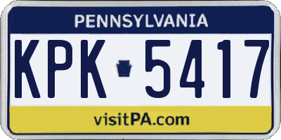 PA license plate KPK5417