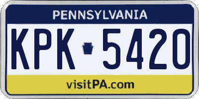 PA license plate KPK5420