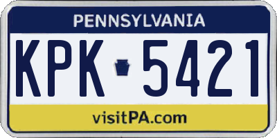 PA license plate KPK5421