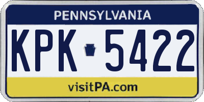 PA license plate KPK5422