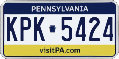 PA license plate KPK5424