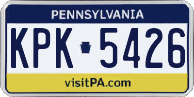 PA license plate KPK5426
