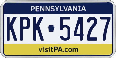 PA license plate KPK5427